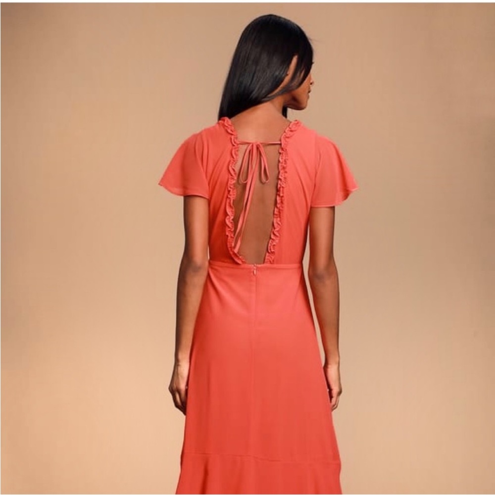 Lulu’s NWT Pour The Champagne Coral Maxi Dress S - Picture 5 of 12